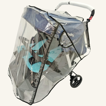 Husă de ploaie pentru cărucior dublu, material EVA, rezistent la vânt, rezistentă la praf