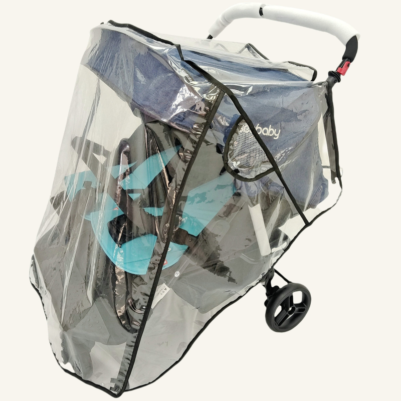 Husă de ploaie pentru cărucior dublu, material EVA, rezistent la vânt, rezistentă la praf