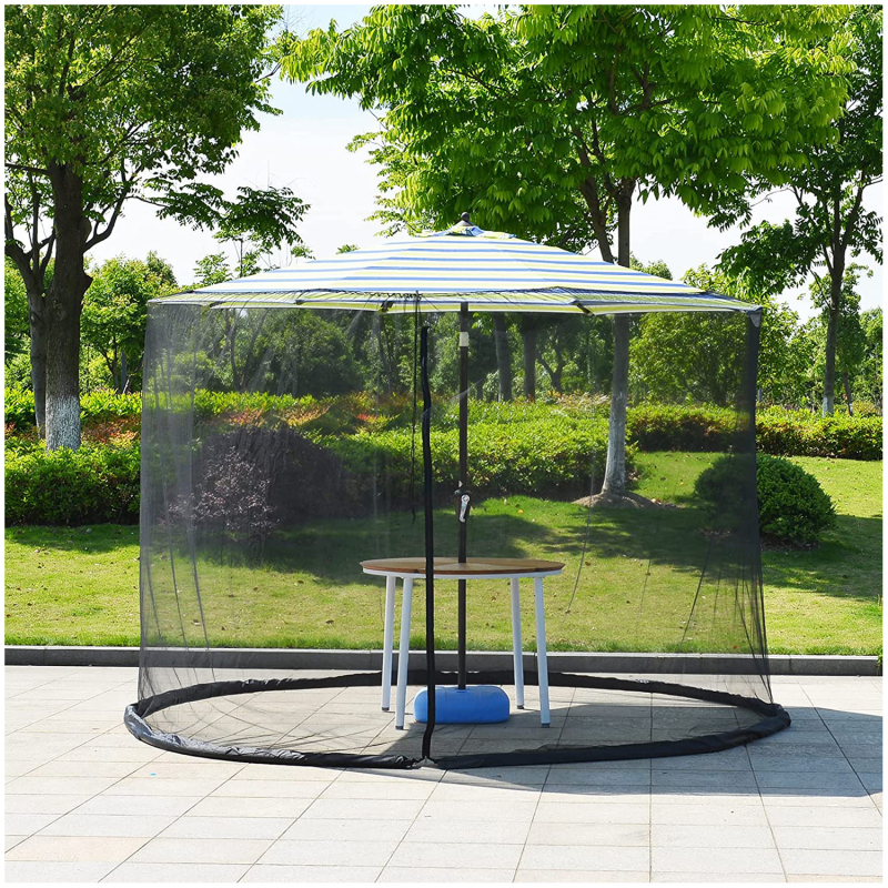 Сгъваем чадър с мрежа против комари за открити пространства — модерен стил; полиестерно платно; рамка от стъкловлакнеста тръба; с една врата; монтаж без инструменти