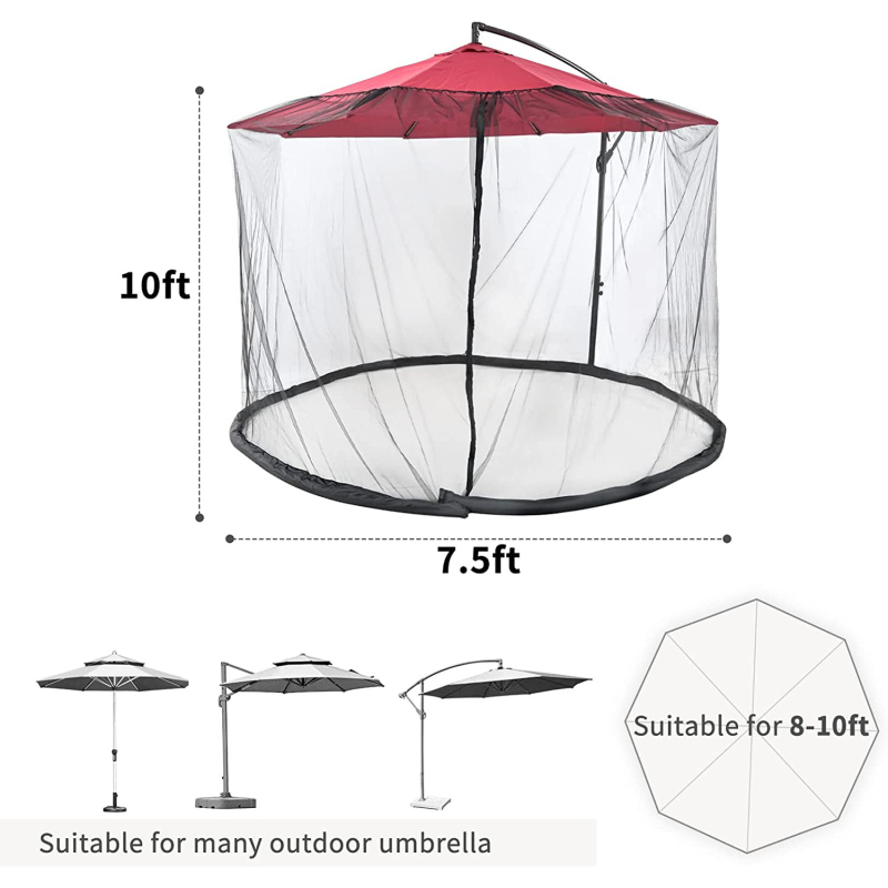 Сгъваем чадър с мрежа против комари за открити пространства — модерен стил; полиестерно платно; рамка от стъкловлакнеста тръба; с една врата; монтаж без инструменти