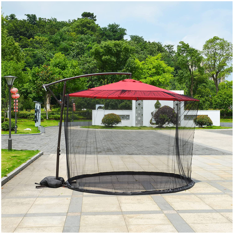 Сгъваем чадър с мрежа против комари за открити пространства — модерен стил; полиестерно платно; рамка от стъкловлакнеста тръба; с една врата; монтаж без инструменти