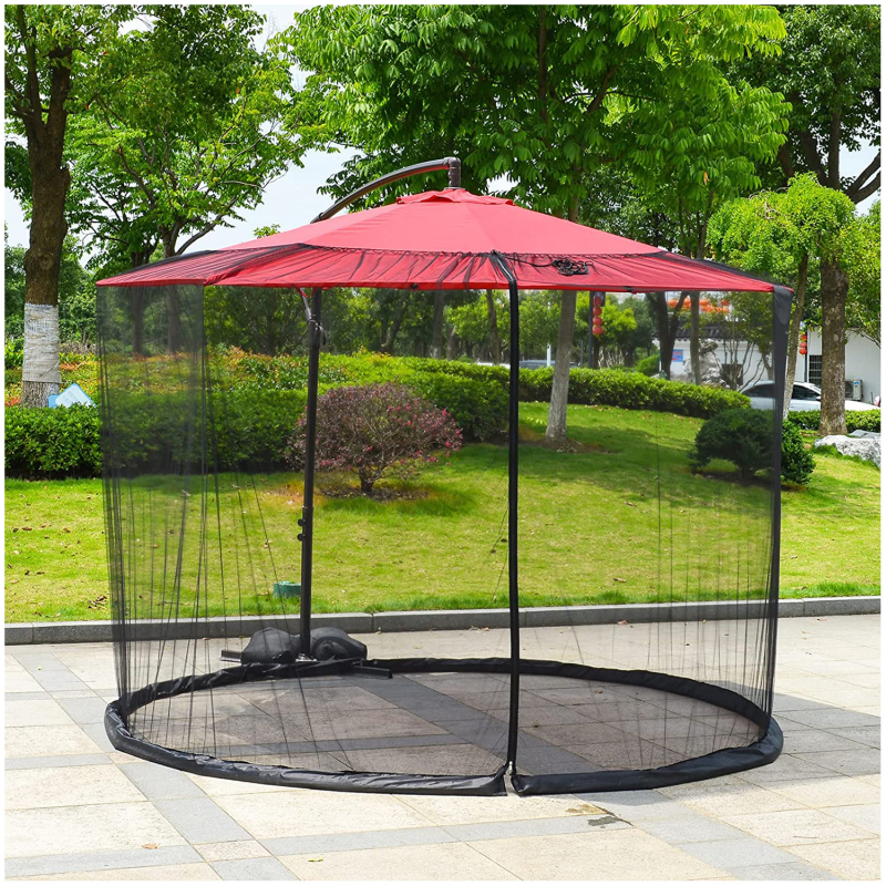 Сгъваем чадър с мрежа против комари за открити пространства — модерен стил; полиестерно платно; рамка от стъкловлакнеста тръба; с една врата; монтаж без инструменти