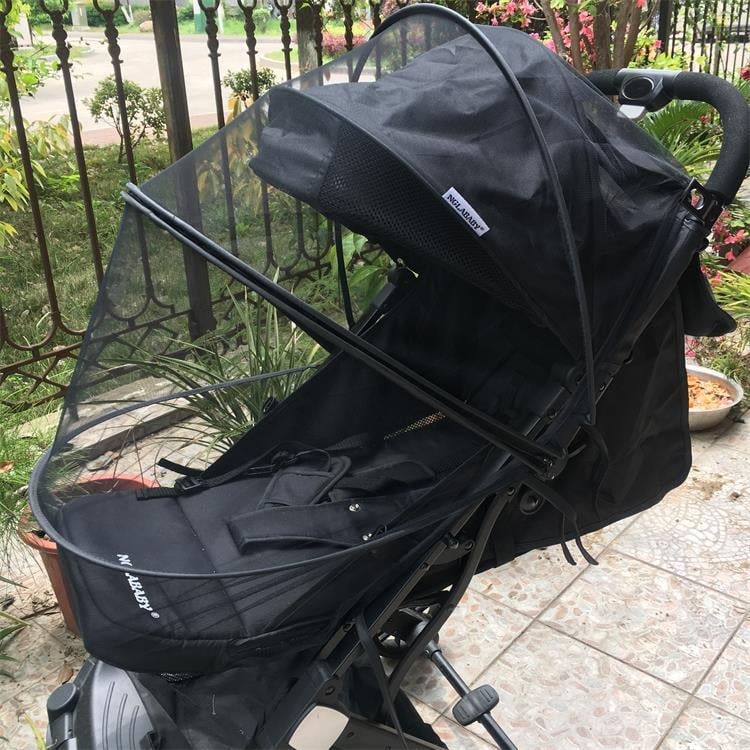 Baba babakocsi szúnyogháló, teljes fedés cipzárral, univerzális illeszkedés nyárra, speciális hálóból készült