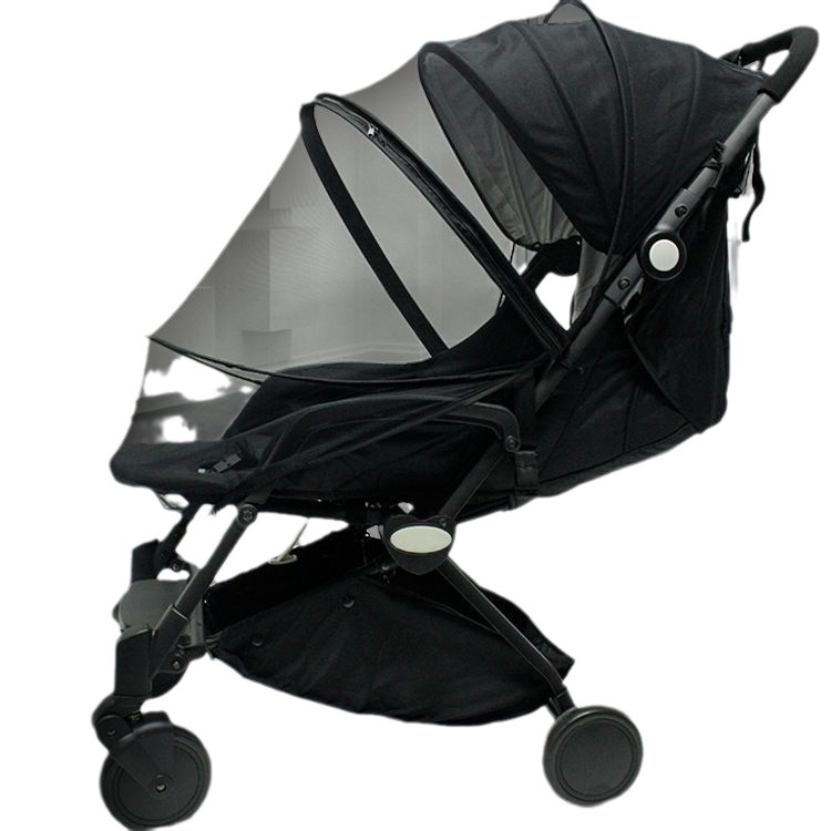 Baba babakocsi szúnyogháló, teljes fedés cipzárral, univerzális illeszkedés nyárra, speciális hálóból készült