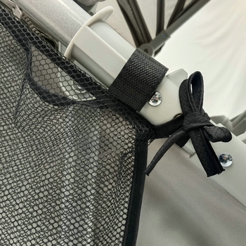 Többfunkciós babakocsi tároló táska akasztóval és oldalsó zsebbel - poliészter