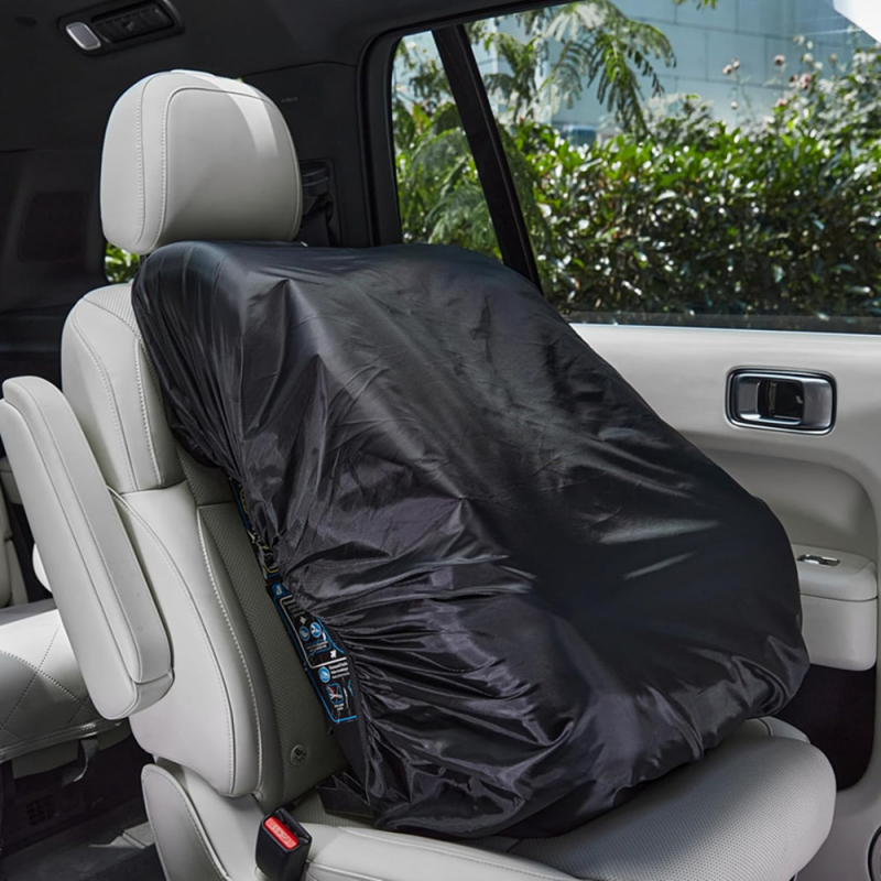 Ārējais aizsargs pret putekļiem un lietu automašīnas sēdeklim un bērnu ratiem; materiāls: 210D Oxford audums ar sudraba pārklājumu aizmugurējā pusē