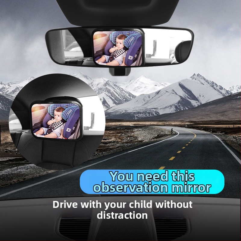 Автомобилно вътрешно задно огледало за бебета, 360° въртене, марка Xiao Island, лицензиран частен етикет