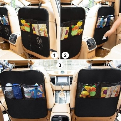 Dinghua Autó Ülés Hátulsó Tároló Táska, 600D Oxford Szövet, Vízálló, Függő Szervező Logó Nyomtatással
