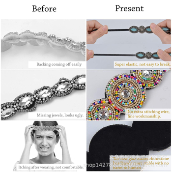 Κορδέλα μαλλιών με μοτίβο φύλλου από γυάλινες χάντρες και χάντρες ρυζιού, γυναικείο στυλ, παραμετροποιήσιμη