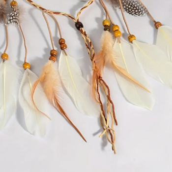 Μποέμικη κορδέλα μαλλιών με φτερά – γυναικεία αξεσουάρ κεφαλής, άνοιξη 2024, Υλικό: Άλλο