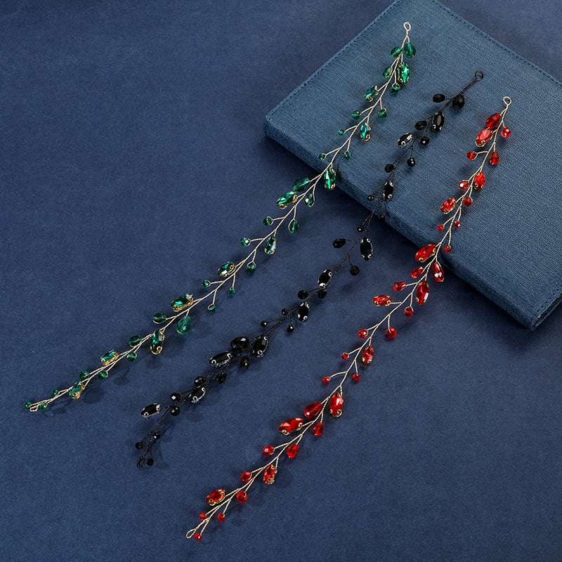 Poetic ornaments traka za kosu – kristali, karirani uzorak, kapljasti oblik, SY-4251