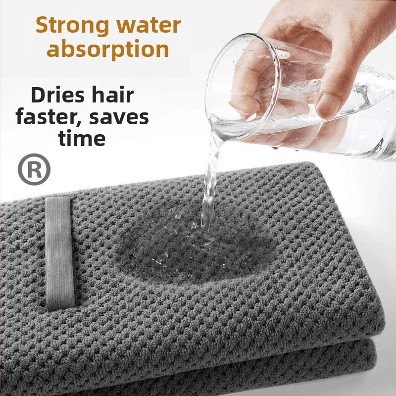 Čiapka na sušenie vlasov – dlhá, rýchloschnúca, absorbujúca, korálový zamat (Materiál: korálový samet; Vláknina: 60s; Výrobný proces: strihaný zamat; Hmotnosť: 170–199 g)