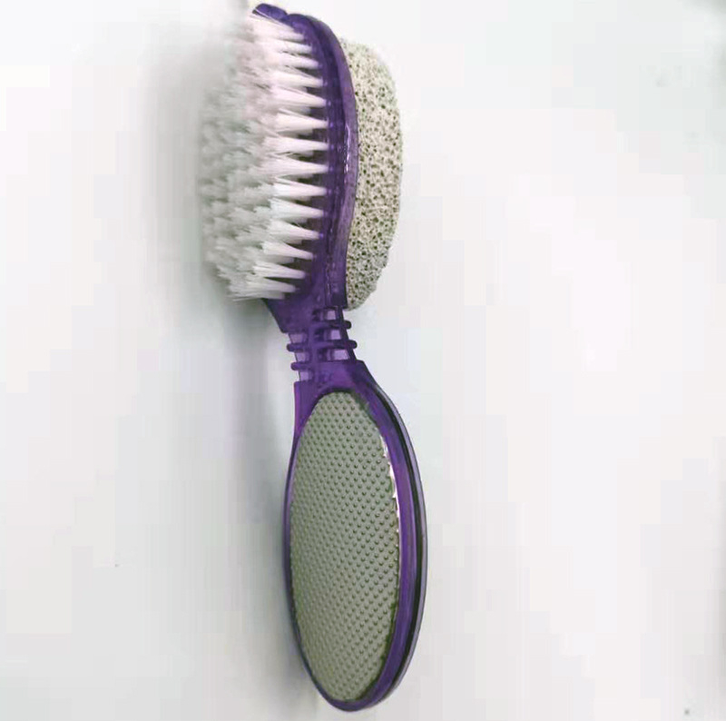 Négy az egyben lábápoló reszelő kefével – PS alap, vízben oldott homok, pumice és rozsdamentes acél reszelő