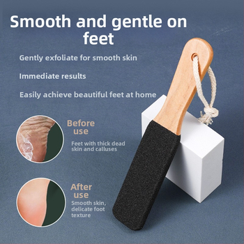 Λίμα ποδιών με silicon carbide για μικροδερμοαπομάκρυνση νεκρού δέρματος, ξύλινη λαβή, οβάλ σχήμα, συσκευασία 600 τεμαχίων, για απομάκρυνση νεκρού δέρματος