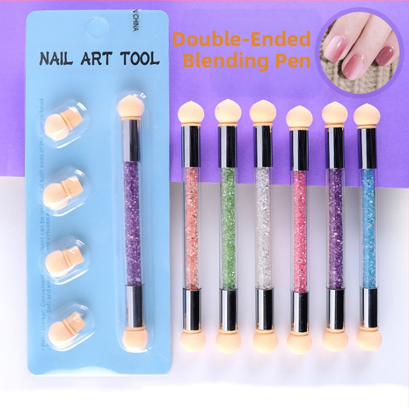 Πένα gradient για νύχια — Διπλής Όψεως, Πλενόμενες και Αντικαταστάσιμες Άκρες, Ακρυλική Λαβή, 41,5 g