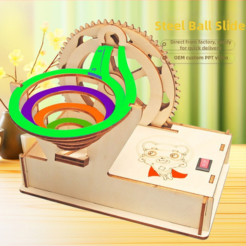 DIY koka elektriskā bumbiņu trase – daudzfunkcionāla izglītojošā fizikas rotaļlieta 7–14 gadu vecumā