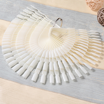 Πινακίδα επίδειξης τέχνης νυχιών — iBeautyLead μπαμπού δειγματοκάρτες, σε σχήμα φαν, 3 τομείς, 50 τεμάχια