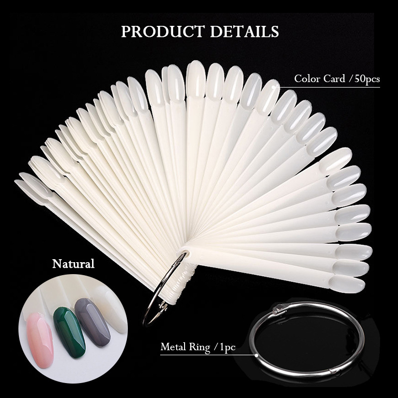 Francheska OEM комплект за тренировка на нокти с яйцевидни фенобразни пръчки, прозрачен, по 50 бр. в пакет, елипсовиден стил.