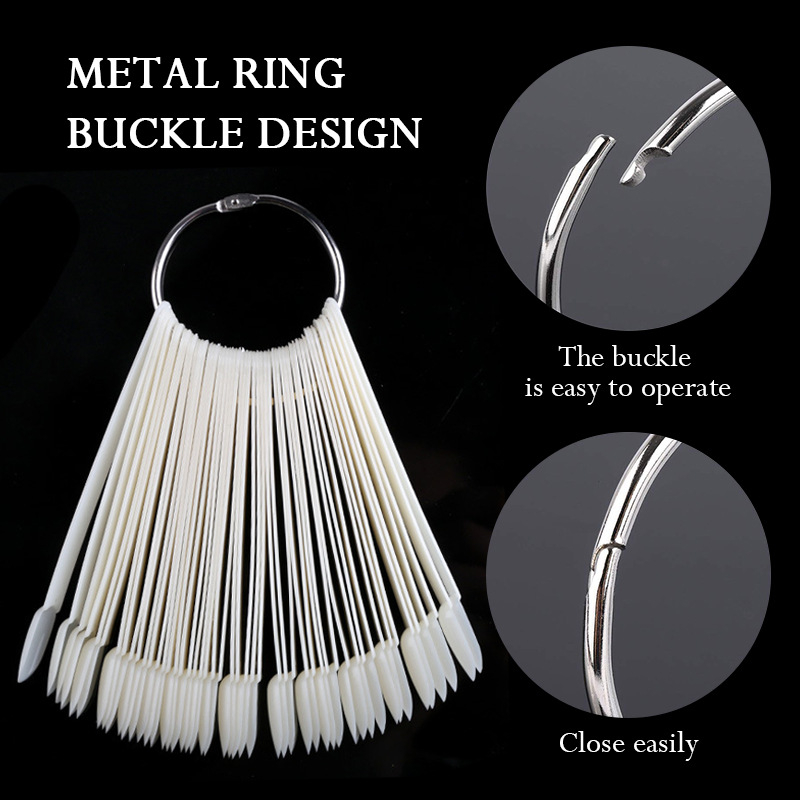 Francheska OEM комплект за тренировка на нокти с яйцевидни фенобразни пръчки, прозрачен, по 50 бр. в пакет, елипсовиден стил.