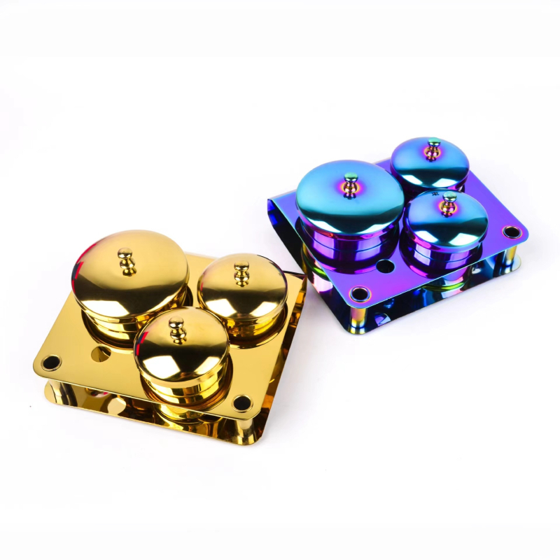 Комплект от три чаши за грижа за нокти от неръждаема стомана за почистване и дезинфекция (нетно тегло 192 g; 50 комплекта в кашон)