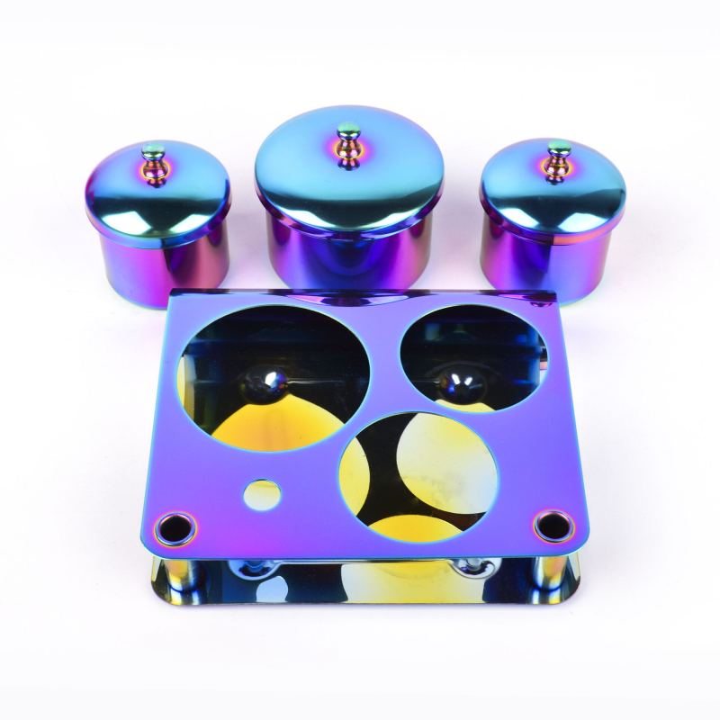 Комплект от три чаши за грижа за нокти от неръждаема стомана за почистване и дезинфекция (нетно тегло 192 g; 50 комплекта в кашон)