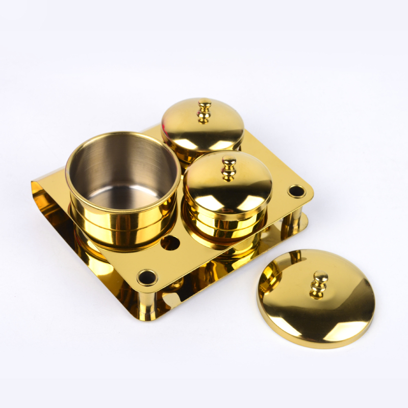 Комплект от три чаши за грижа за нокти от неръждаема стомана за почистване и дезинфекция (нетно тегло 192 g; 50 комплекта в кашон)