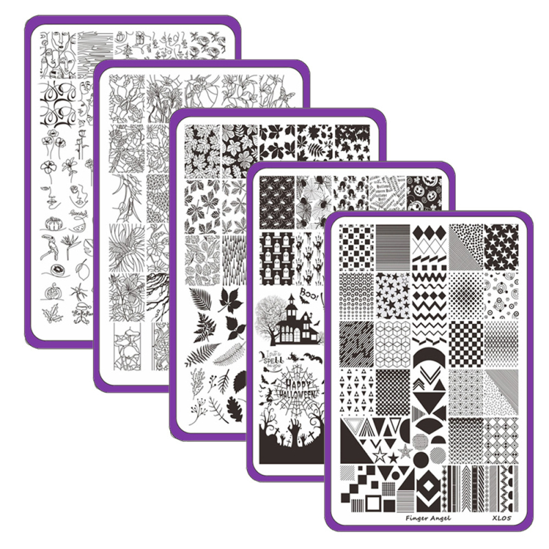 Finger Angel Печатна плоча за маникюр – правоъгълна, неръждаема стомана/пластмаса, 60 g