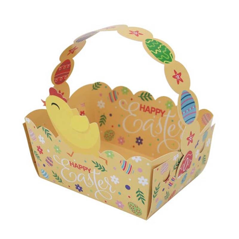 Velykinių DIY saldainių dėžutė su kiškio, triušio ir gėlių motyvais — popierinė rankų dovanos dėžutė vestuvėms