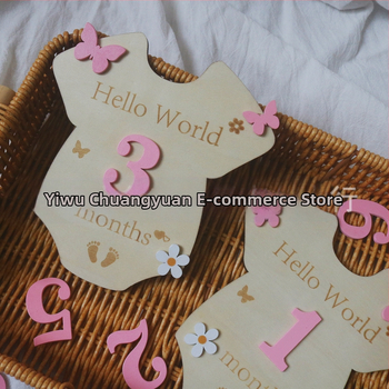 Ξύλινη Κάρτα Ορόσημο Μωρού για Φωτογράφιση — Διακοσμητικό από Boxwood