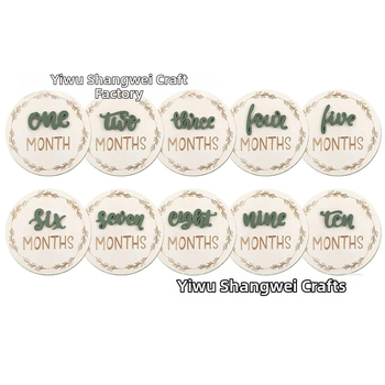 Διακοσμητικό – 7 τεμάχια διπλής όψης κυκλικές πλάκες ορόσημων από ξύλο Poplar