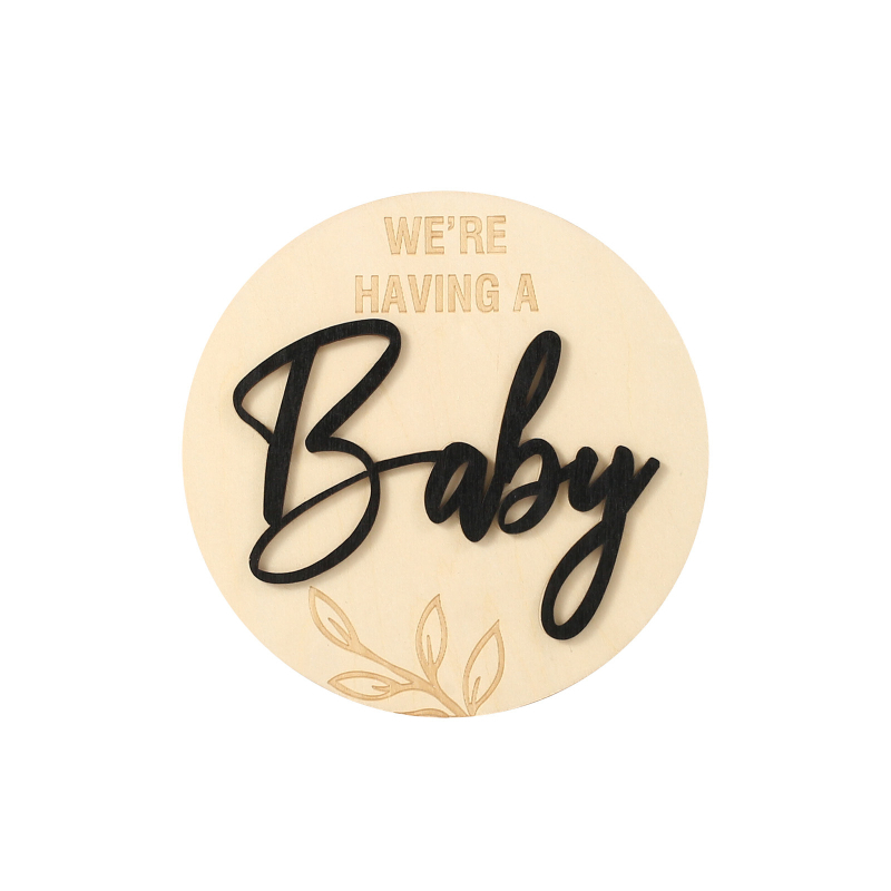 Kör alakú születési jel dísz – boxwoodból készült kézműves medál, modern minimalist stílus (Kód Qh24122)