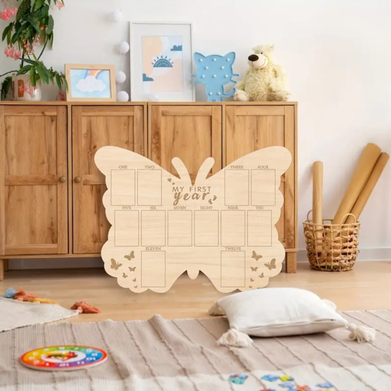 Karikatúra pillangó fotókeret — fából készült Boxwood, modern minimalist stílus, kategória Cartoon