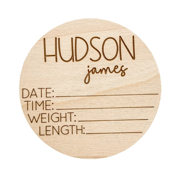 Ξύλινο αναμνηστικό πινακίδα ονόματος νεογέννητου, ευρωπαϊκο-αμερικανικού στυλ, μοντέρνο έργο τέχνης, προσαρμόσιμο περιεχόμενο