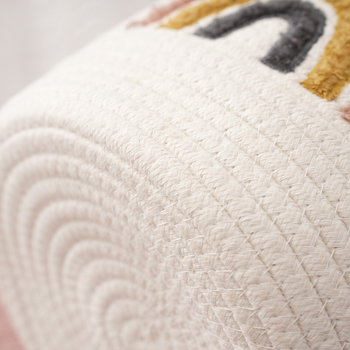 Cartoon Rainbow hímzéssel készült tárolókosár pamutfonalból; Modell YY018-02; Márka: Yuyang; Anyag: pamutfonal; Stílus: Modern egyszerű; Piaci bevezetés: 2022 nyár