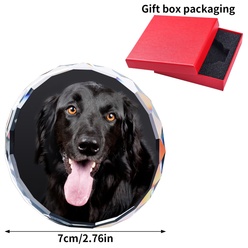 Ornament de cristal cu imagine gravată personalizat; Lingcai Crystal; Categorie: personaje; Ambalaj: carton; Potrivit pentru nunți, zile de naștere, absolvire și inaugurarea unei case noi.