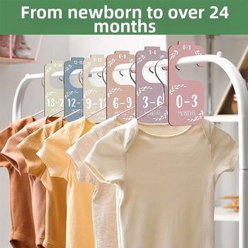 Σετ οκτώ ξύλινων μενταγιόν για το ορόσημο του μωρού, από boxwood, διπλής όψης, μοντέρνο μινιμαλιστικό στυλ