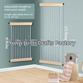 Ξύλινο ράφι αποθήκευσης λούτρινων παιχνιδιών με ελαστικό σχοινί — κρεμαστό στον τοίχο, μονόστρωτο, για παιδικό δωμάτιο