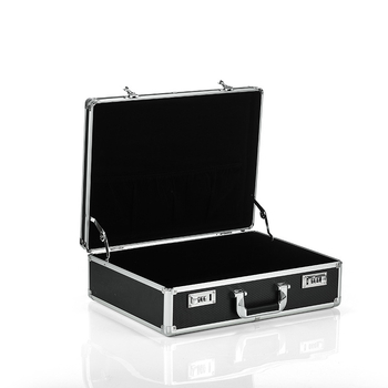 Szerszámos doboz alumíniumötvözet kerettel, ABS felülettel, fekete flanel béléssel, teherbírás 8 kg