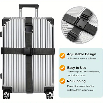 Bomiko neilona bagāžas siksna ar krusta dizainu un kombinētā slēdzenes mehānisms ceļojumiem