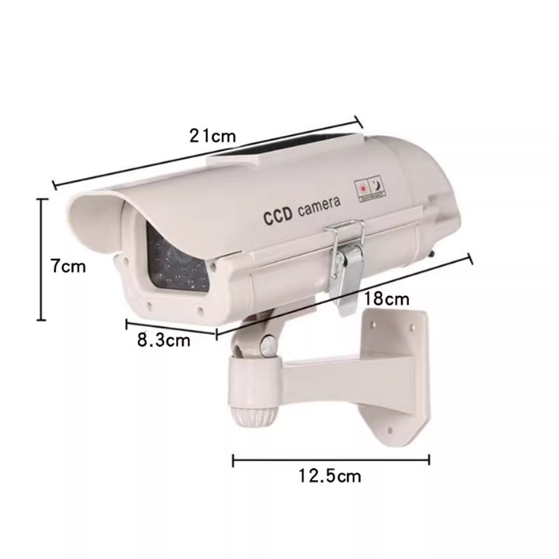 Соларна фалшива охранителна камера, 2.4 мм обектив, IR диапазон 60 м, за вътрешна и външна употреба, 3V захранване