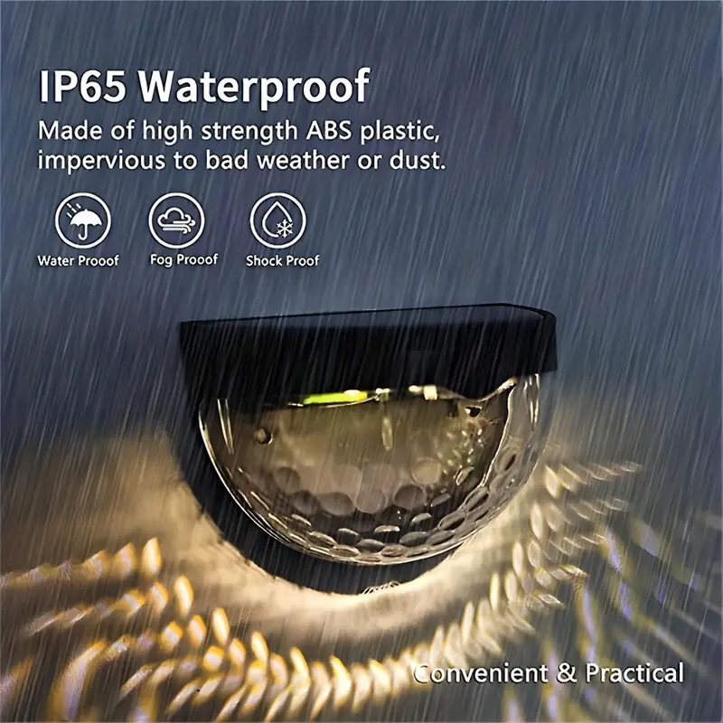 Соларна външна стенна лампа за двор – LED, 1W, 1,2V, 6–12 ч осветяване, ръчно управление