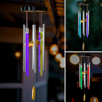 Ηλιακό φανάρι κήπου με σχέδιο καμπάνας ανέμου και διακόσμηση με πεταλούδα; μοντέλο XQ-LXY001, 8 lm, 1,2 V, IP44, 50 000 h