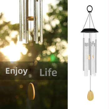 Εξωτερικός ηλιακός LED φωτισμός με κουδουνάκι ανέμου και περιστρεφόμενο χρωματικό gradient, μοντέλο DC-8256, 0.5W, 1.2V, 6–12ώρες λειτουργίας