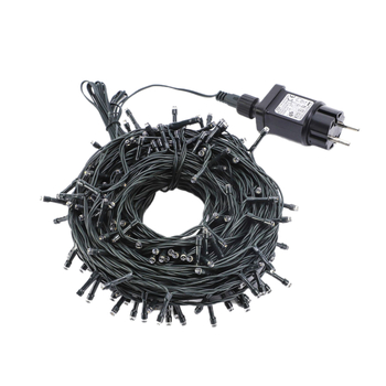 LED εξωτερικά χριστουγεννιάτικα φώτα αλυσίδα, IP44 αδιάβροχα, χαμηλής τάσης 110–240V, ευθύγραμμη διάταξη, 8 λειτουργίες, με μετασχηματιστή plug-in και τηλεχειριστήριο