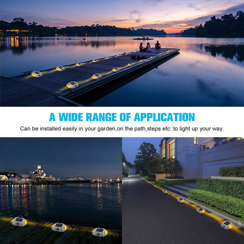 Napelemes kültéri LED padlólámpa sétányokhoz, IP67, 2 W, 2,4 V, üzemidő 16–24 óra