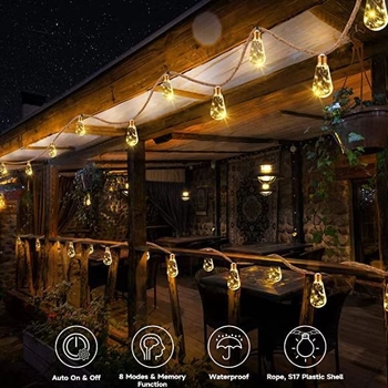 LED соларна въжена светлина със звезден ефект за външна декорация, IP65, 0.06W, 3V, управление с бутон, модел JL81, марка Yimao