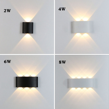 Kültéri fali LED lámpa, falra szerelve, IP65 vízálló, alumínium ház, 1200 lm, 220V, 3000-6500K