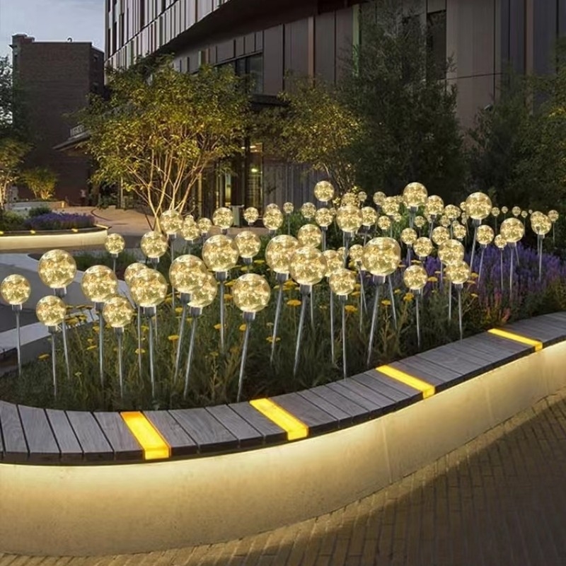 Ηλιακή LED λάμπα με σφαίρα από χαλκό σύρμα για εξωτερικό τοπίο, IP65, 1W, >36 ώρες