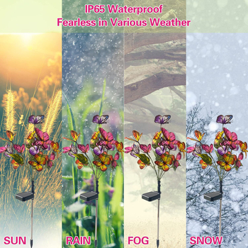 Beidou Deer Ηλιακά LED φτερωτά φώτα κήπου με πεταλούδα, IP65 αδιάβροχα εξωτερικού, 6-12 ώρες λειτουργίας, 1.2V 0.05W LED, χειροκίνητος διακόπτης