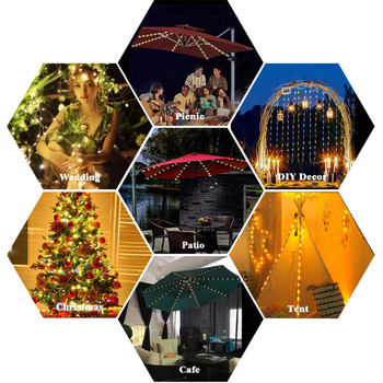 LED Ηλιακή Λάμπα Ομπρέλας — IP65 Εξωτερικό Φως, 4.5V, 50.000 ώρες ζωής, Λειτουργία 6–12 ωρών, Green Lantern